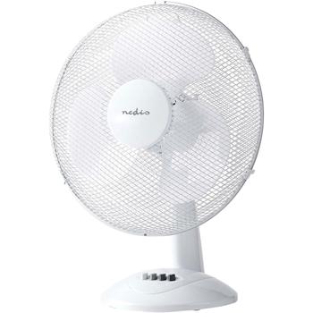 Preview: Ventilateur de table blanc puissant – ventilateur avec oscillation et 3 vitesses – ventilateur 45W, idéal pour bureau et home office