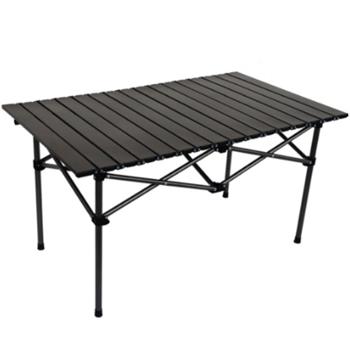 Preview: Tavolo da campeggio regolabile in altezza con piano arrotolabile in metallo, tavolo pieghevole da esterno per picnic e campeggio, incl. borsa per il trasporto, 95,5 x 55,5 x 49,5/80 cm