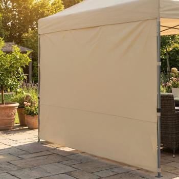 Preview: Robust 2-piece sidewall set for CH12267 pavilion 3x3 m, 210D Oxford fabric, side panels with window & privacy, mounting set