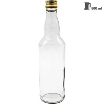 Preview: Set of 4 glass bottles 500 ml with screw cap – transparent glass juice bottles for filling & storing, reusable