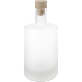 Preview: Set of 4 glass bottles 500 ml with cork closure – Matte glass liqueur bottles for filling & storage, reusable