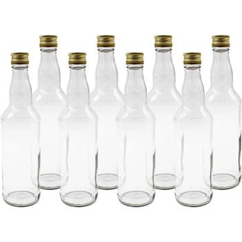 Preview: Set of 8 glass bottles 500 ml with screw cap – transparent glass juice bottles for filling & storage, reusable
