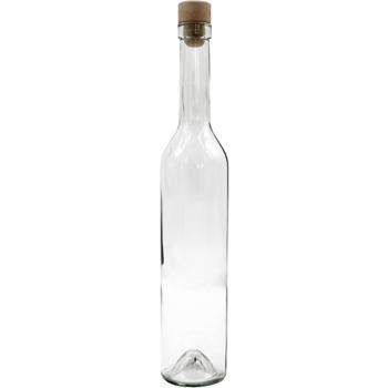 Preview: Set of 12 glass bottles 500 ml with cork closure - transparent glass liqueur bottles for filling & storing, reusable