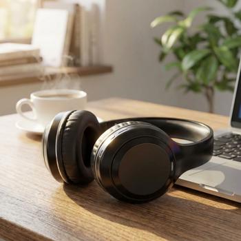 Preview: Bluetooth 5.3 Headset: ANC Funk Kopfhörer, 20h Akku, HiFi Sound, MicroSD & AUX, für Sport & Office, kräftiger Bass, Over-Ear Design