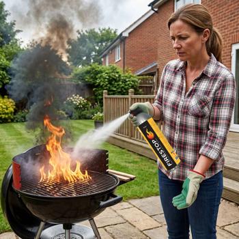 Preview: Spray extincteur Firestop, classes de feu A/F, sans fluor, 600 ml, extincteur pour feux de graisses pour huiles de cuisson jusqu’à 5 L – Compact & sûr, 5A 5F