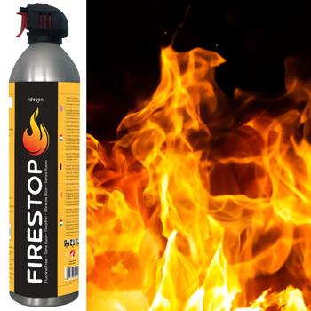 Spray extincteur Firestop, classes de feu A/F, sans fluor, 600 ml, extincteur pour feux de graisses pour huiles de cuisson jusqu’à 5 L – Compact & sûr, 5A 5F