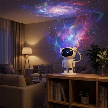 Preview: Sternenhimmel Projektor Astronaut mit Bluetooth Lautsprecher, Galaxy Projektor mit 14 Farbeffekten, Fernbedienung & Timer, Nachtlicht für Schlafzimmer