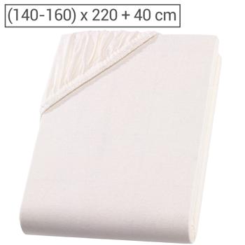 Preview: Lenzuolo coprimaterasso premium per letto boxspring e letto ad acqua - colore naturale, 140-160x220 cm - 190 g/m2 cotone/elastan - bordo alto 40 cm - Oeko-Tex - non richiede stiratura & morbido