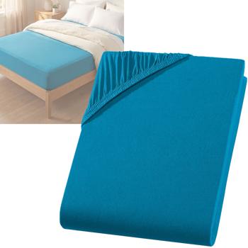 Lenzuolo con angoli premium per letto boxspring e letto ad acqua - petrolio, 140-160x220 cm - 190 g/m2 cotone/elastan - bordo da 40 cm - Oeko-Tex - non necessita di stiro & morbido
