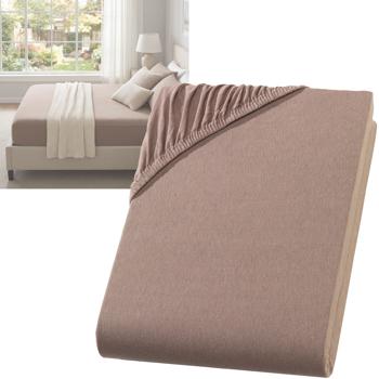 Lenzuolo elasticizzato premium per letto boxspring e letto ad acqua - nougat, 140-160x220 cm - 190 g/m² cotone/elastan - bordo 40 cm - Oeko-Tex - non stiro & morbido