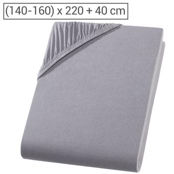 Preview: Lenzuolo con angoli premium per letto boxspring e letto ad acqua - Grigio, 140-160x220 cm - 190 g/m² cotone/elastan - Angolo 40 cm - Oeko-Tex - Non stiro & morbido