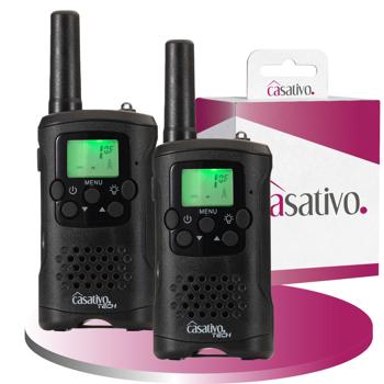 Preview: 2 talkies-walkies avec fonction VOX et lampe de poche, 10 km de portée, 8 canaux, pour randonnée, camping et activités de plein air