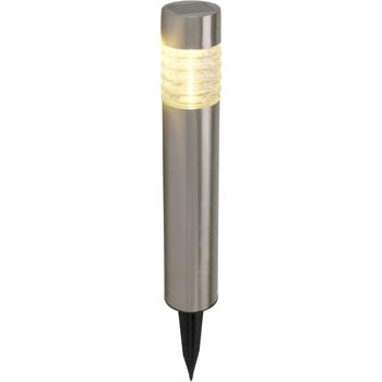 Preview: 6er-Set Solarleuchte aus Edelstahl: Gartenleuchte warmweiss mit Erdspiess, LED Aussenleuchte wetterfest - moderne Solarlampe für Garten