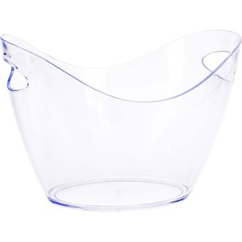 Preview: Raffreddabottiglie trasparente 35x28x24 cm con pratiche maniglie – Elegante raffreddatore per spumante, vino & champagne – Ideale per ogni festa