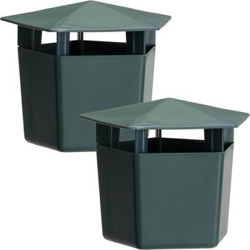 Preview: Piège à limaces set de 8 en plastique, protection écologique contre les limaces sans produits chimiques, piège biologique à bière avec couvercle pour jardin et plate‑bandes, vert