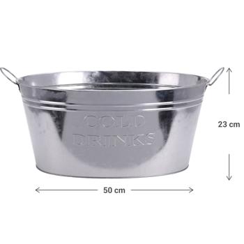 Preview: Vasca in zinco come raffredda bottiglie 25 litri – raffredda bevande con 2 maniglie di trasporto, ideale per feste in giardino, grigliate e celebrazioni – bevande ghiacciate