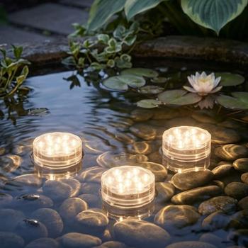 Set di 3 lampade LED per laghetto con telecomando: luce subacquea d’atmosfera con cambio di colore per giardino, piscina e fontana