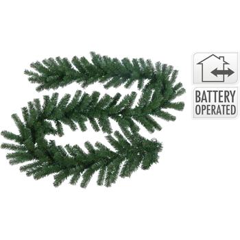 Preview: Guirlande de sapin artificielle LED 270 cm, 30 LED & minuterie – guirlande de Noël artificielle décorative pour l’extérieur & l’intérieur