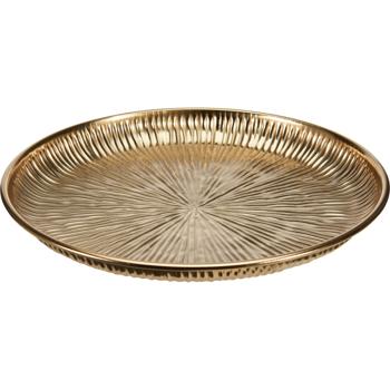 Preview: Elegant metal decorative plate, gold, 30 cm round – stylish charger plate & decorative bowl in iron for refined table decor and candles