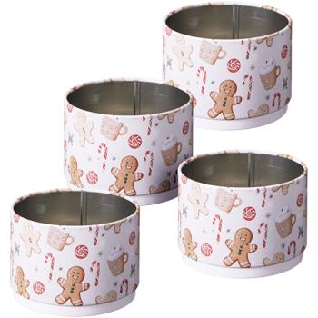 Preview: Cute metal gingerbread tin – practical 4‑tier storage tin for cookies, décor & more – stylish organiser & perfect gift