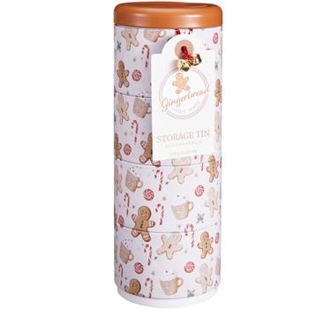 Preview: Cute metal gingerbread tin – practical 4‑tier storage tin for cookies, décor & more – stylish organiser & perfect gift