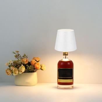 Preview: Elegant white rechargeable bottle lamp: dimmable, 3 light colours – turns bottles into atmospheric lights