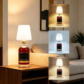 Preview: Elegant white rechargeable bottle lamp: dimmable, 3 light colours – turns bottles into atmospheric lights