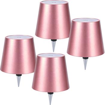 Preview: Set de 4 élégantes lampes-bouteilles à batterie rose gold: dimmables – 3 couleurs de lumière: transforme les bouteilles en luminaires d’ambiance – lampe-bouteille avec abat-jour en métal