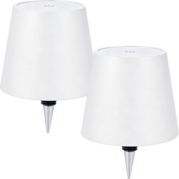 Preview: Set 2 eleganti lampade a bottiglia ricaricabili bianche: dimmerabili, 3 colori di luce – trasformano le bottiglie in luci d’atmosfera