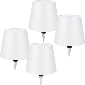 Preview: Set da 4 eleganti lampade a bottiglia ricaricabili bianche: dimmerabili, 3 colori di luce – trasformano le bottiglie in luci d’atmosfera