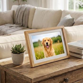 Digitaler 10,1 Zoll WLAN Fotorahmen mit IPS Touchscreen, Frameo App & Videofunktion, 16GB: 3 Wechselrahmen - Holz-Optik, Schwarz und Weiss