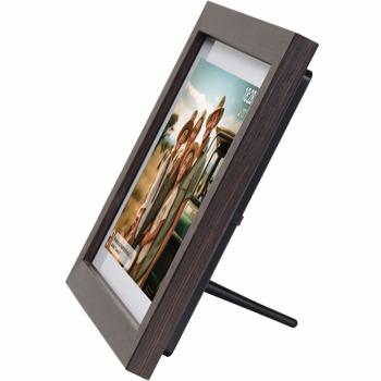 Preview: 10.1“ Wi‑Fi photo frame dark MDF wood: Brilliant IPS touch display, Frameo app, 16 GB memory – share photos with family & friends