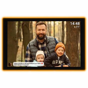 Preview: Digitaler 10,1 Zoll WLAN Fotorahmen mit Frameo App - IPS Touchscreen, 16GB - Ambilight 190 LEDs - Full-HD Video - Ideales Geschenk