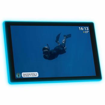 Preview: Digitaler 10,1 Zoll WLAN Fotorahmen mit Frameo App - IPS Touchscreen, 16GB - Ambilight 190 LEDs - Full-HD Video - Ideales Geschenk