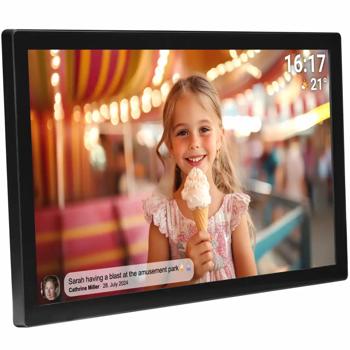 Preview: Eleganter Bilderrahmen 31,5 Zoll Full-HD Touchscreen, 32GB Speicher und Frameo App für einfaches Teilen Ihrer Fotos & Videos 
