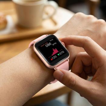 Bluetooth smartwatch 1.44“: fitness tracker with heart rate monitoring, sleep tracking, call function & full touch display, pink fitness watch