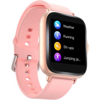 Preview: Bluetooth smartwatch 1.44“: fitness tracker with heart rate monitoring, sleep tracking, call function & full touch display, pink fitness watch
