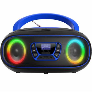 Preview: Boombox avec radio DAB+/FM, fonction Bluetooth, USB, lecteur CD et entrée AUX, bleu – votre compagnon idéal pour profiter de la musique