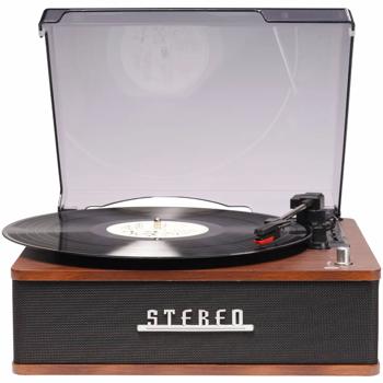 Preview: Retro record player with Bluetooth & integrated speakers – Elegant vinyl design, 3 speeds, line‑out – Vintage music system