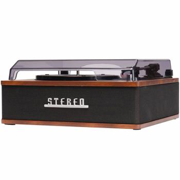 Preview: Retro record player with Bluetooth & integrated speakers – Elegant vinyl design, 3 speeds, line‑out – Vintage music system