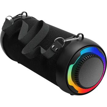 Preview: Haut-parleur Bluetooth 100W avec changement de couleur LED RGB, fonction TWS, BT 5.4 moderne, entrée USB, SD & AUX, haut-parleur de fête mobile, batterie 4h, noir