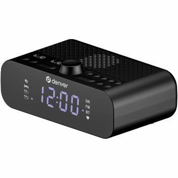 Preview: DAB+ clock radio with Bluetooth 5.0, FM tuner, 3.5-inch LED display, USB-C charging port, 2 alarm times, snooze & sleep timer, digital radio, black