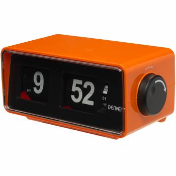 Preview: Retro clock radio with flip display, PLL FM radio, vintage design alarm clock, snooze function, alarm via radio or buzzer, black