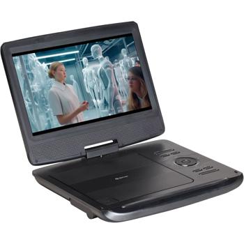 Preview: Portable 10-inch DVD player with battery, SD & USB slot, including car mount, car adapter and headphone jack, travel DVD player