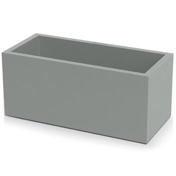 Preview: Rectangular 58 cm flower pot in concrete grey, 21L plastic planter box for indoor & outdoor use, frost-proof & UV-resistant, lightweight