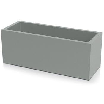 Preview: Blumentopf Rechteckig 58cm in Beton-Grau, Pflanzkasten 35L aus Kunststoff für Innen & Aussen, Frostsicher & UV-Beständig, Leichtgewicht