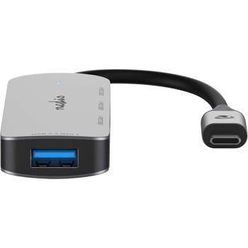 Preview: Premium USB-C Hub auf 4x USB-A 3.2 Gen 1 Adapter, schnelle 5 Gbit/s Superspeed Datenübertragung, graues & kompaktes Aluminiumgehäuse