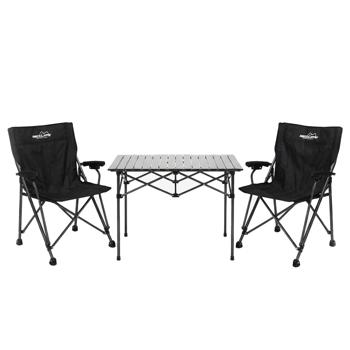 Preview: Campinggarnitur 3-teilig Set mit rechteckigem Campingtisch und 2 Klappstühlen, Leicht & Faltbar für Outdoor Garten Picknick Terrasse Balkon