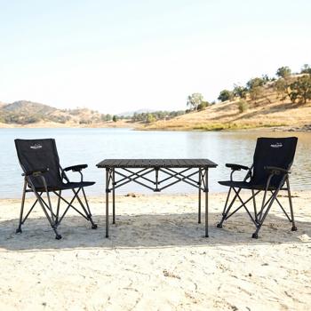Preview: Campinggarnitur 3-teilig Set mit rechteckigem Campingtisch und 2 Klappstühlen, Leicht & Faltbar für Outdoor Garten Picknick Terrasse Balkon