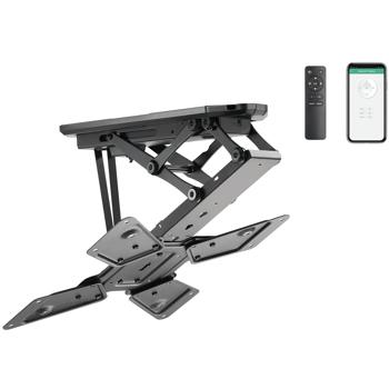 Support TV plafond motorisé pour écrans plats de 23 à 55 pouces jusqu’à 30 kg, inclinaison électrique 75 degrés, app & télécommande, jusqu’à VESA 400x400